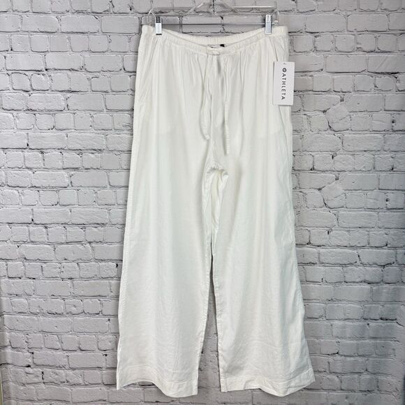 Athleta Pants - Athleta Paradise Wide Leg Pant White Linen Blend